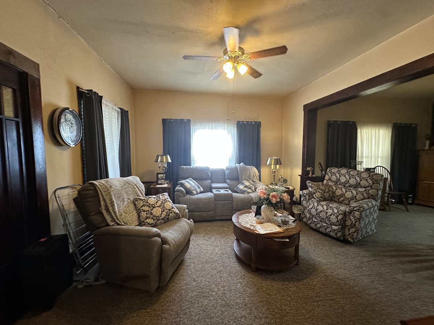 410 South Walnut Street Sesser, IL 62884 - Photo 13 of 22 a living room with furniture and a large mirror