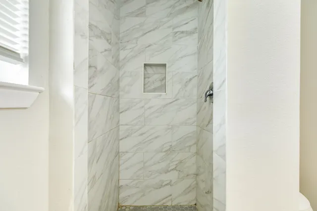 a bathroom with a shower