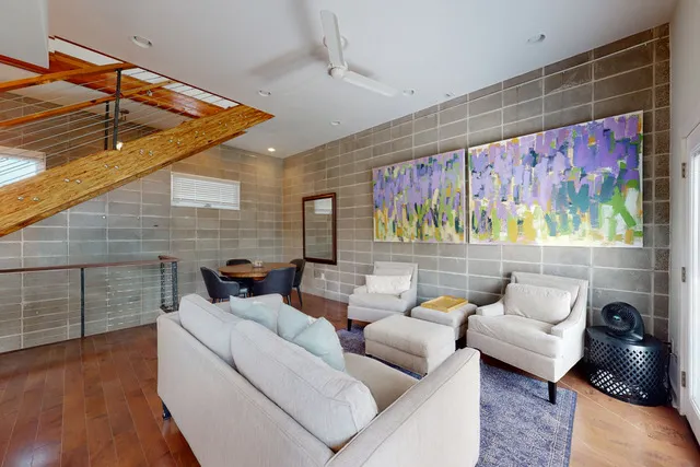 a outdoor living space with furniture