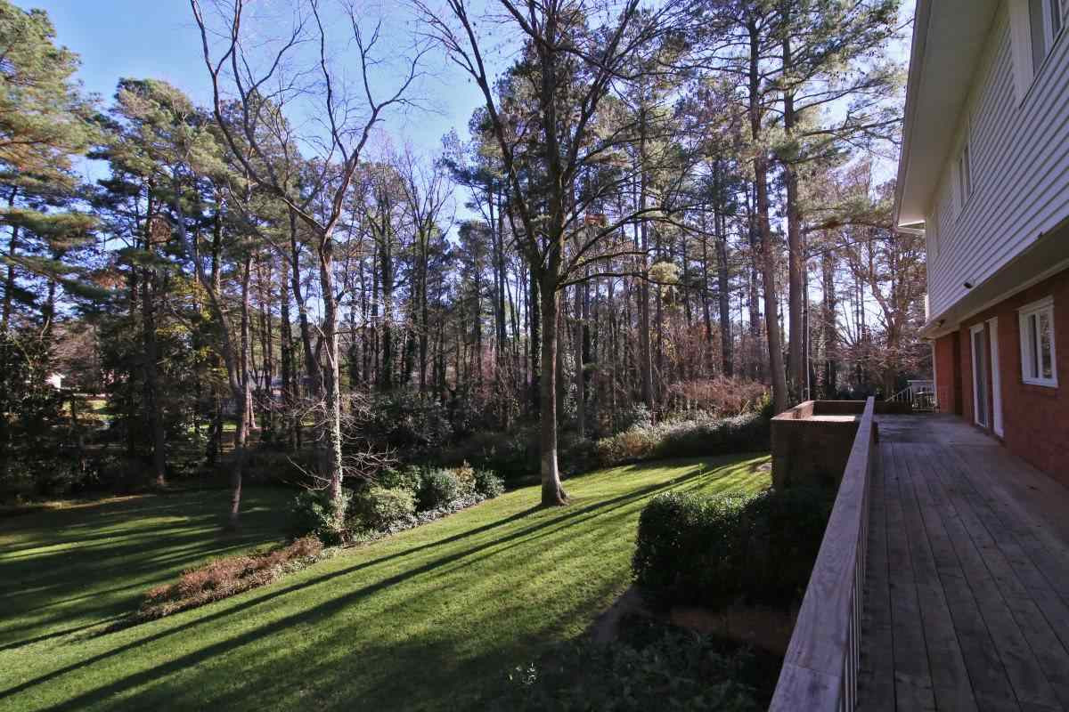 5416 Alpine Drive Raleigh, NC 27609 - Photo 8 of 25 View from deck at the corner of the living room looking towards the side of the yard. View