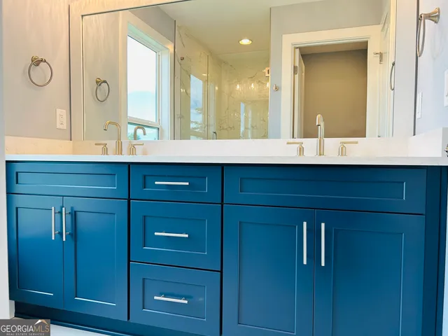 a bathroom with a shower