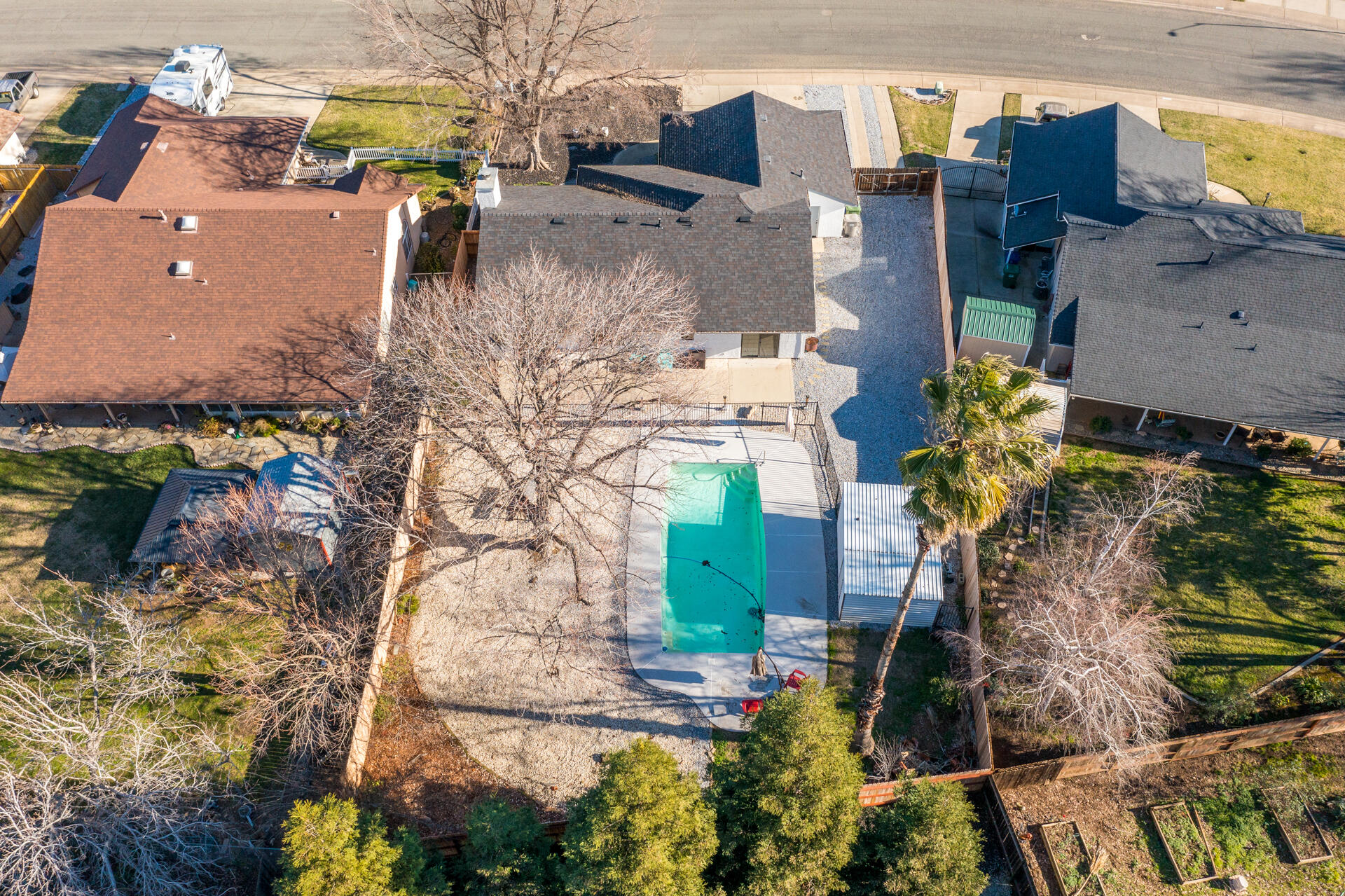 6582 Hemlock Street Redding, CA 96001 - Photo 33 of 35 an aerial view of residential houses with outdoor space