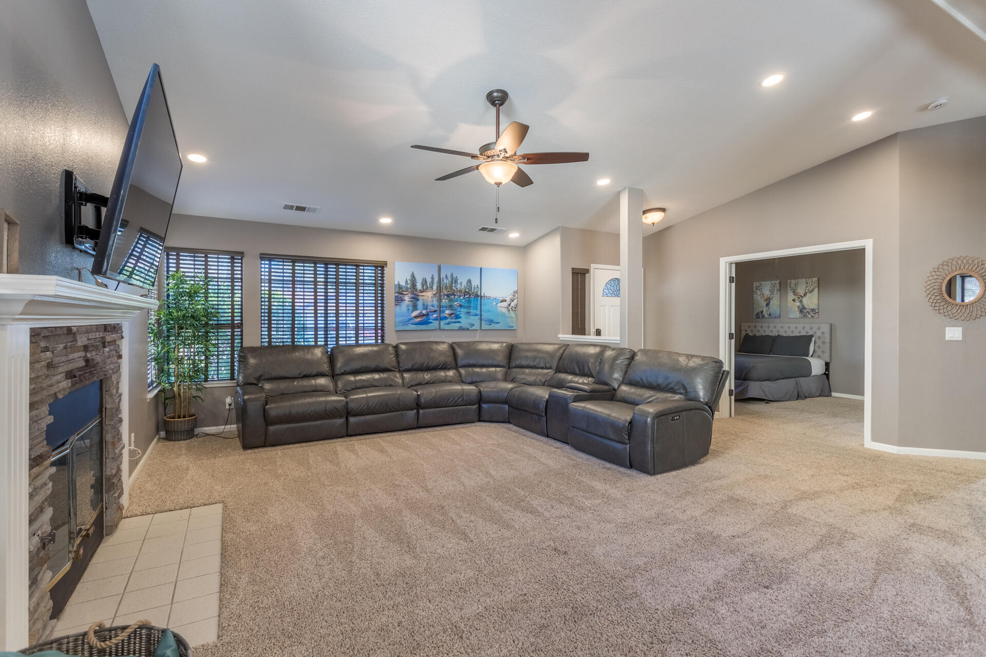 6582 Hemlock Street Redding, CA 96001 - Photo 6 of 35 a living room with furniture and a fireplace