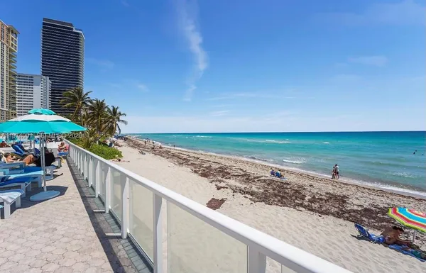 a view of an ocean and beach