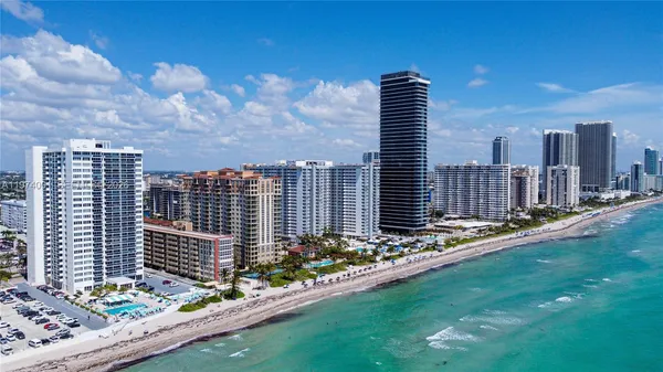a view of a city with tall buildings