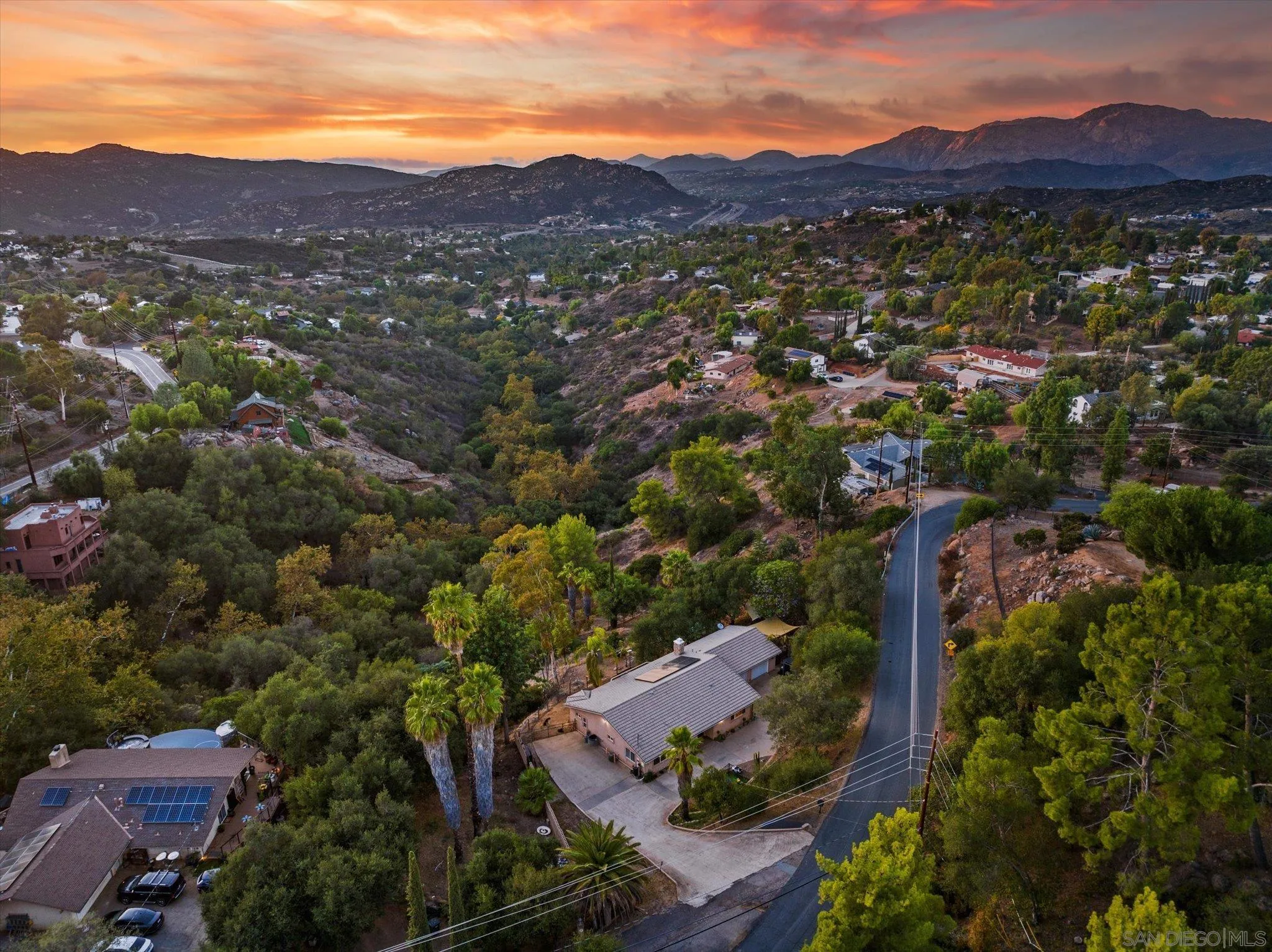 1714 Foss Road Alpine, CA 91901 - Photo 45 of 66 an aerial view of residential house and green space