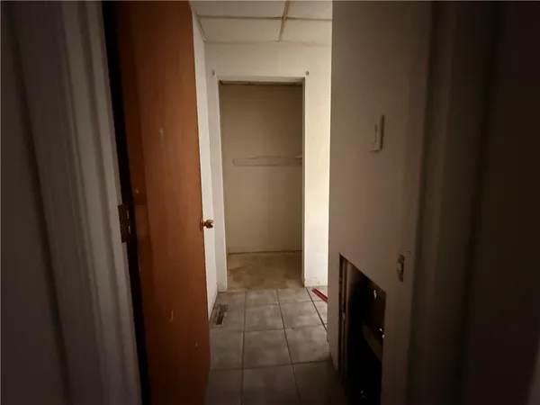 a view of hallway with a hallway