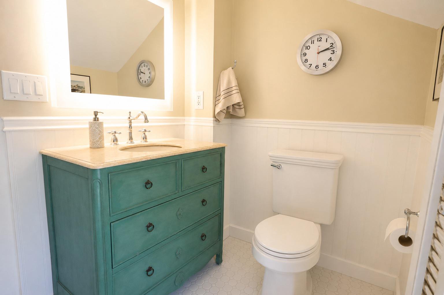15 East Walnut Street Alexandria, VA 22301 - Photo 34 of 77 Upstairs full bathroom with backlit vanity mirror