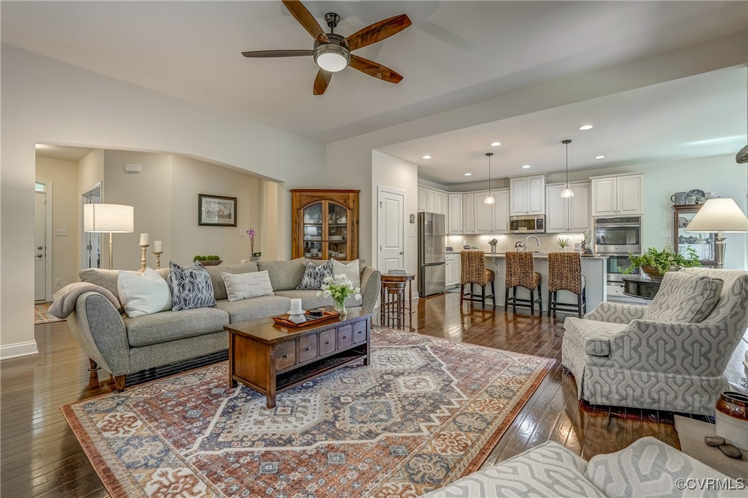 13119 Rodington Court Midlothian, VA 23113 - Photo 13 of 48 a living room with furniture and kitchen view