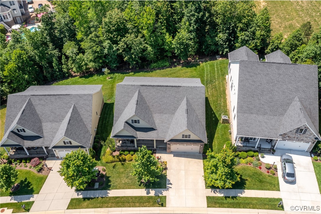 13119 Rodington Court Midlothian, VA 23113 - Photo 46 of 48 an aerial view of a house with a garden and a large tree