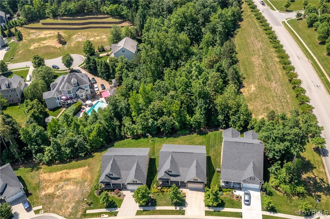 13119 Rodington Court Midlothian, VA 23113 - Photo 47 of 48 an aerial view of a house with a garden and swimming pool