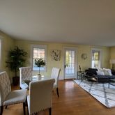 a living room with furniture or couch and a window