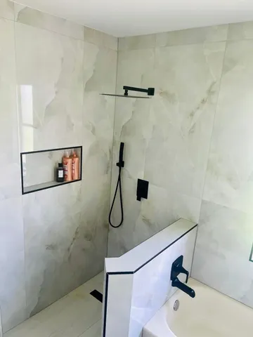 a bathroom with a shower