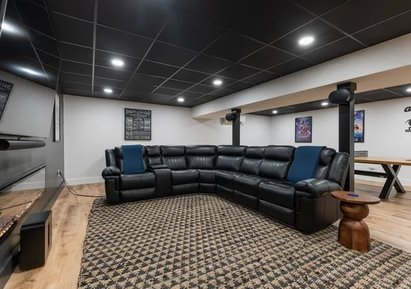 a living room with furniture