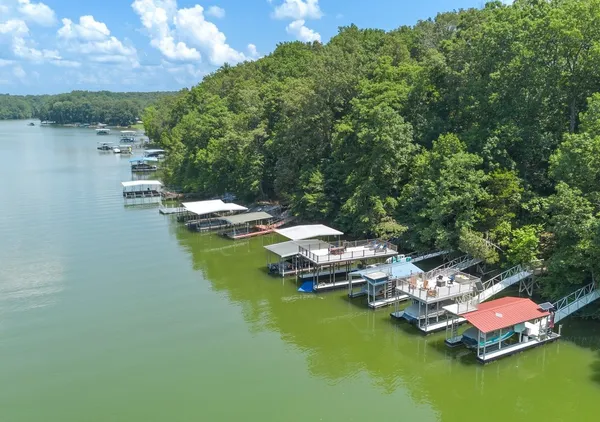 a view of a lake with a mountain view
