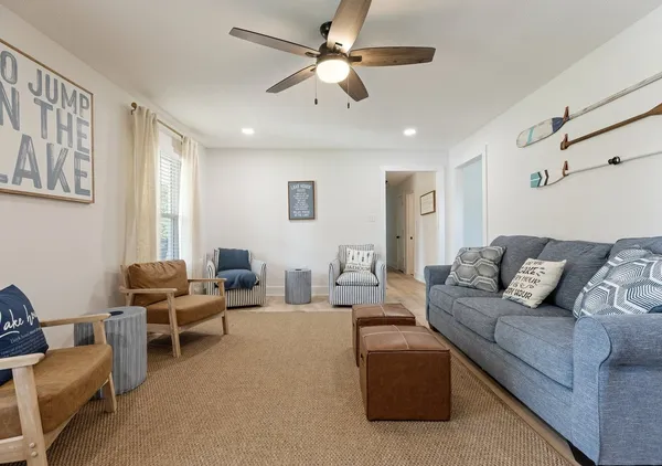 a living room with furniture