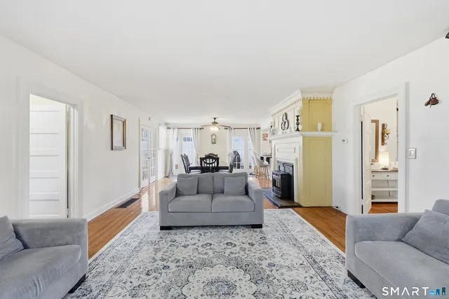 a living room with furniture and a couch