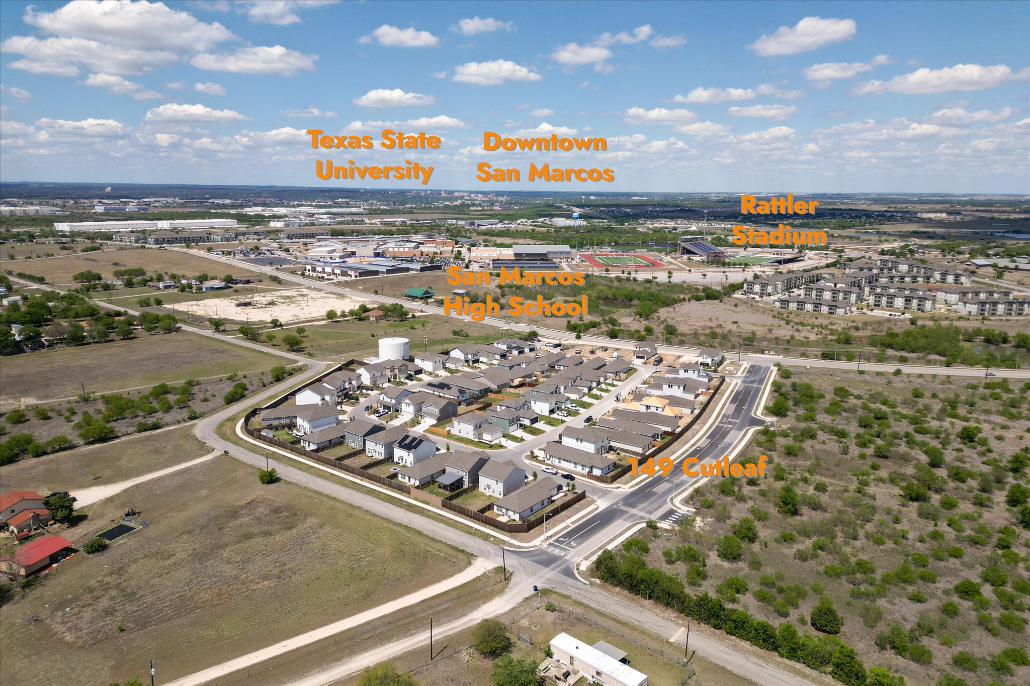 149 Cutleaf San Marcos, TX 78666 - Photo 23 of 25 Aerial view with locators