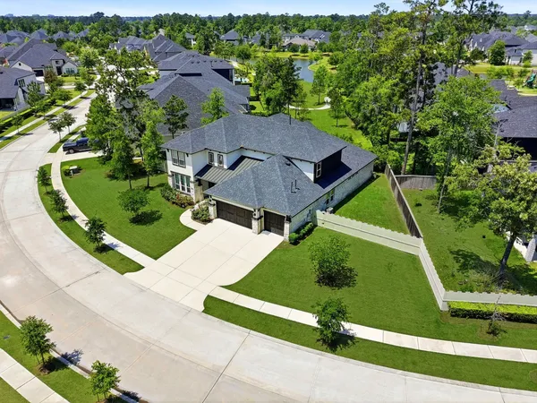 an aerial view of a house