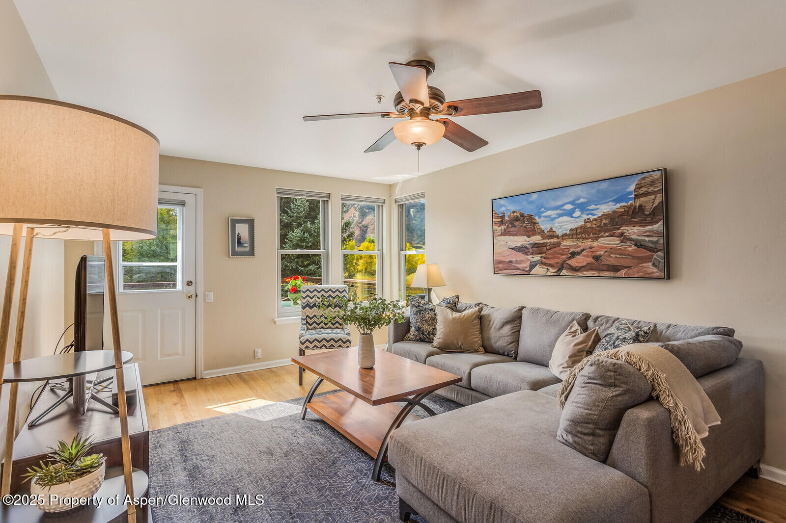 113 Lakeside Court Basalt, CO 81621 - Photo 3 of 39 a living room with furniture a window and a flat screen tv