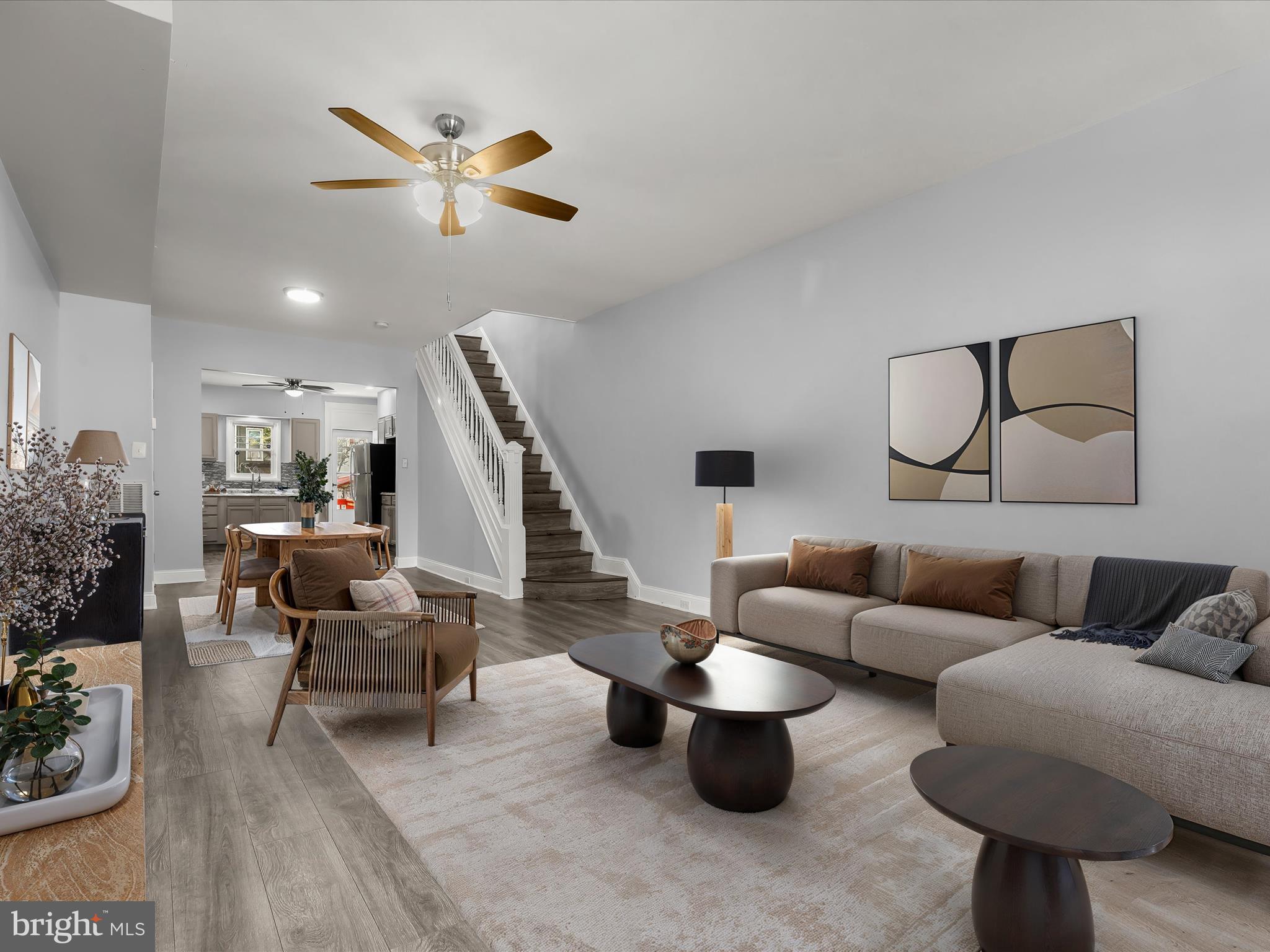 Living Room and Dining Room Staged Using Virtual T