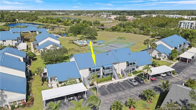 an aerial view of multiple house