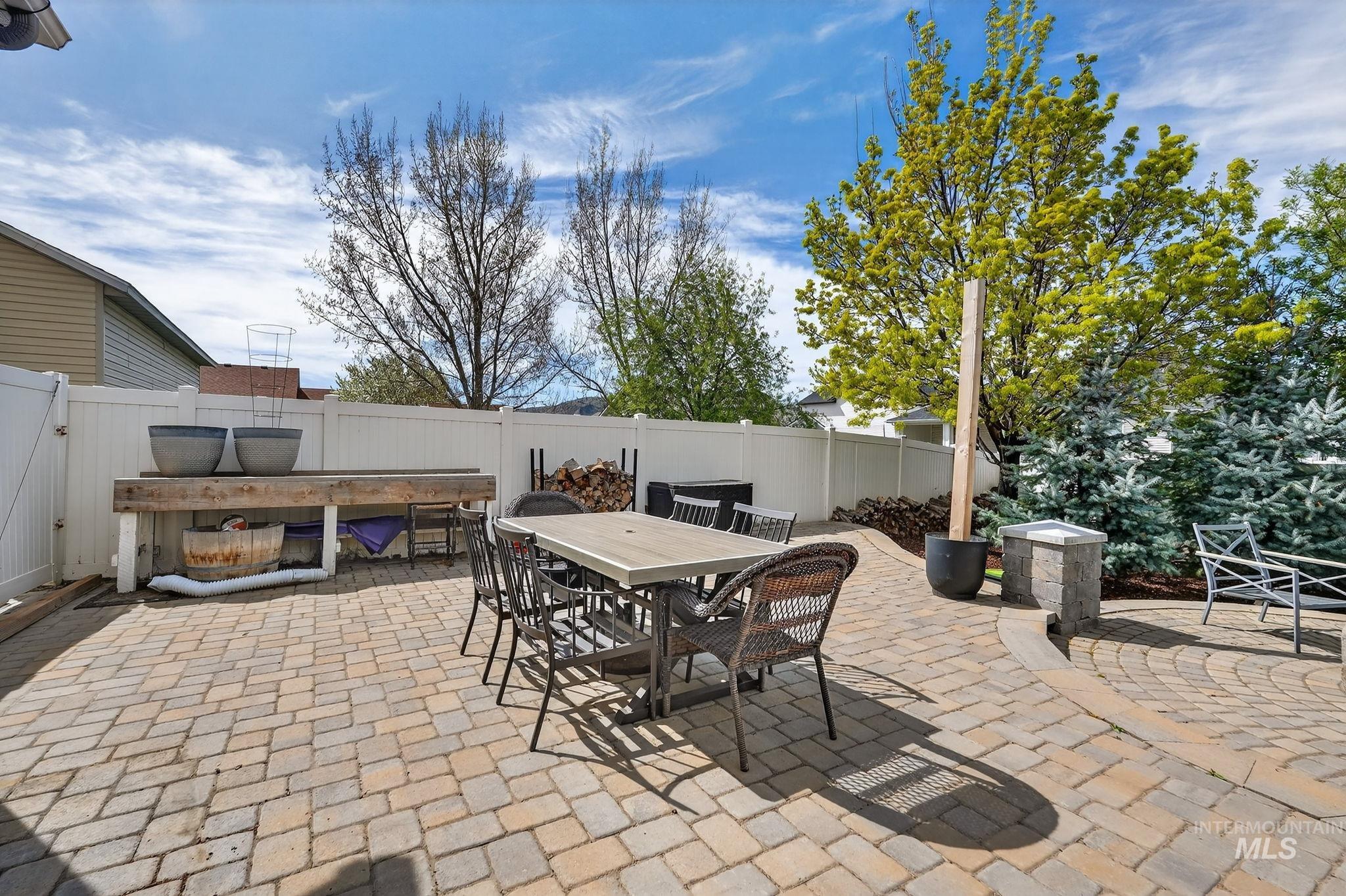 880 Redman Street Chubbuck, ID 83202 - Photo 30 of 39 Fenced backyard with outdoor dining space and a patio