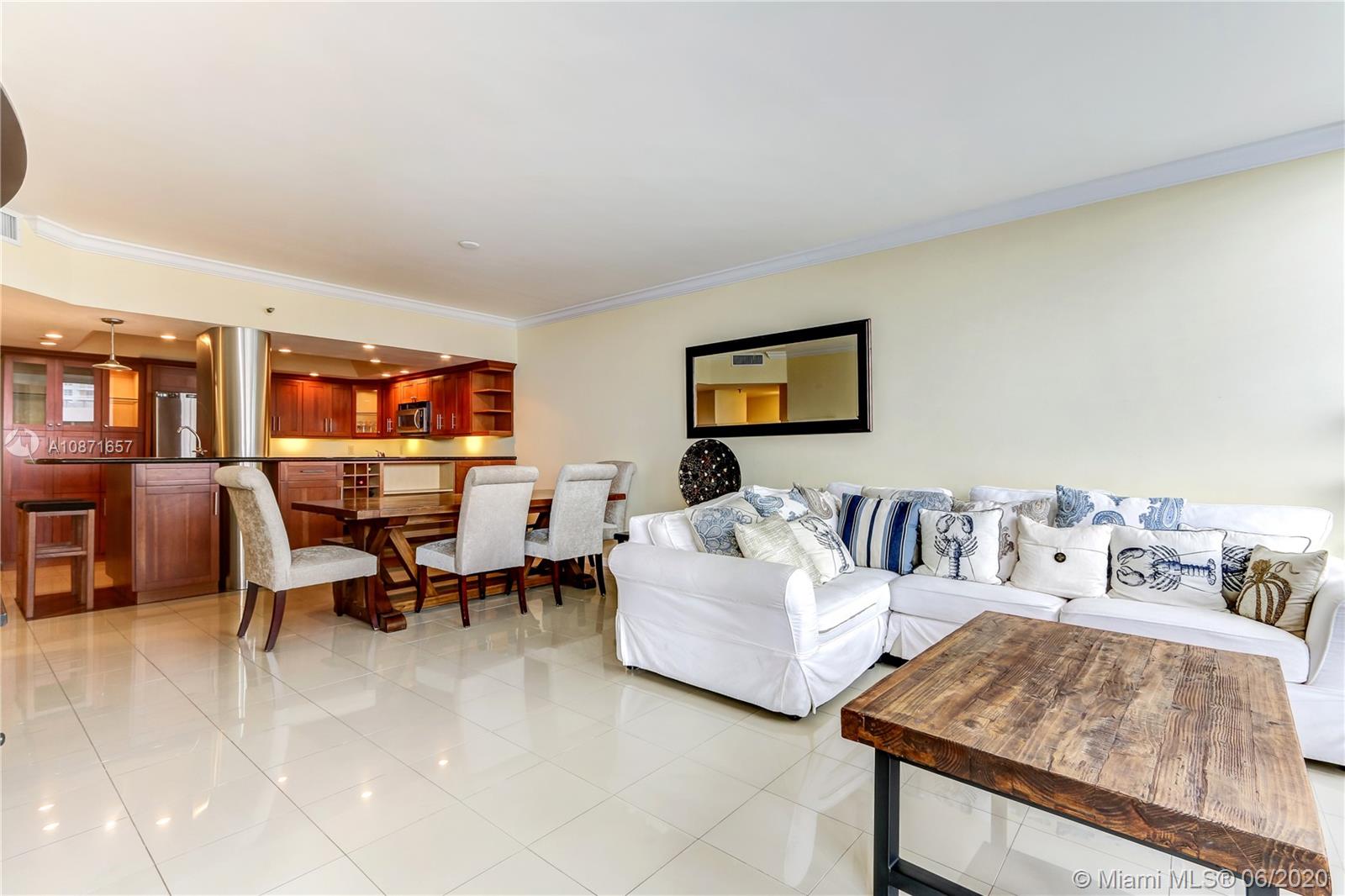 520 Brickell Key Drive, Unit A1702 Miami, FL 33131 - Photo 2 of 13 a living room with furniture and a flat screen tv