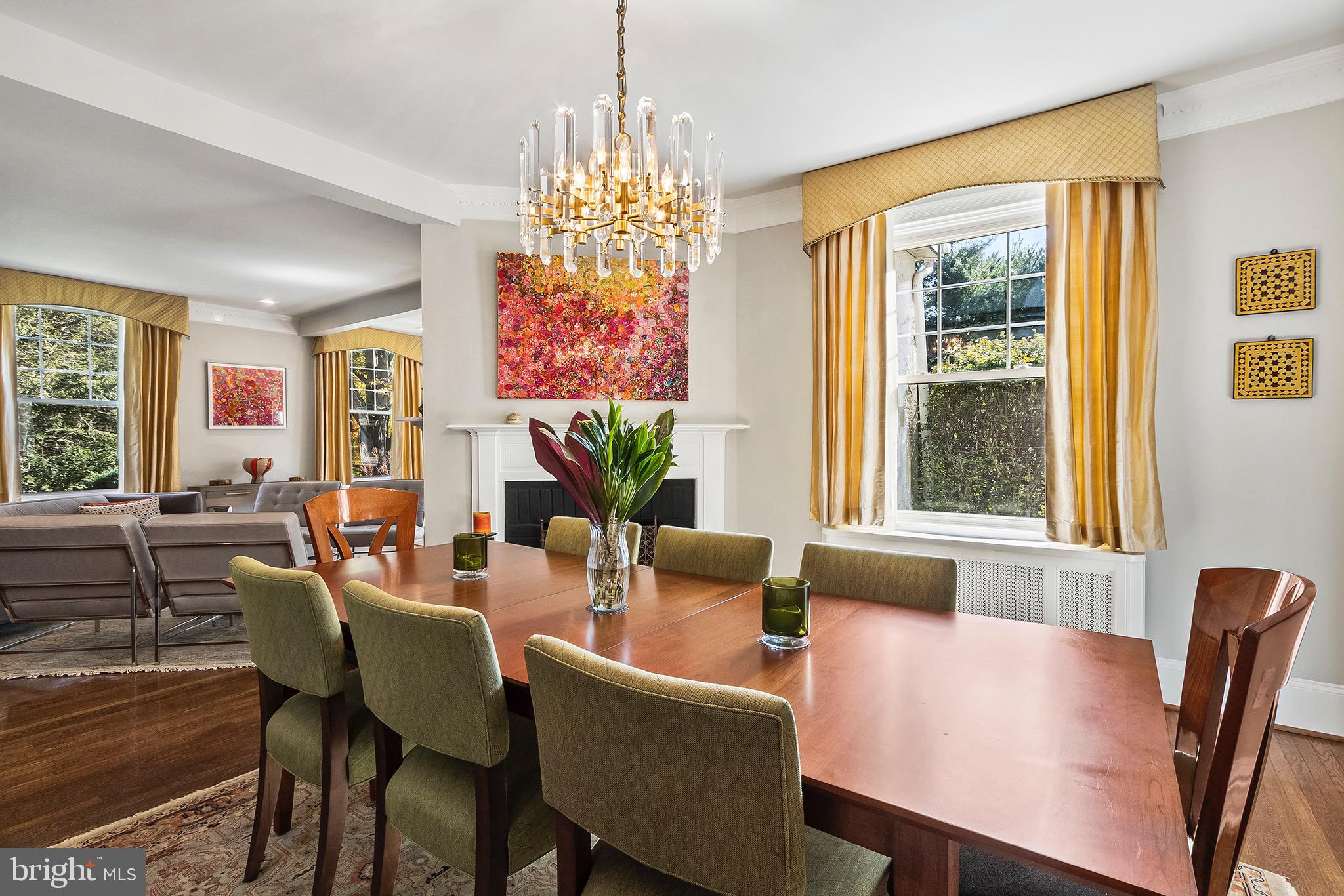 102 North Waterloo Road Devon, PA 19333 - Photo 12 of 46 Dining room w/ gas FP & hardwoods