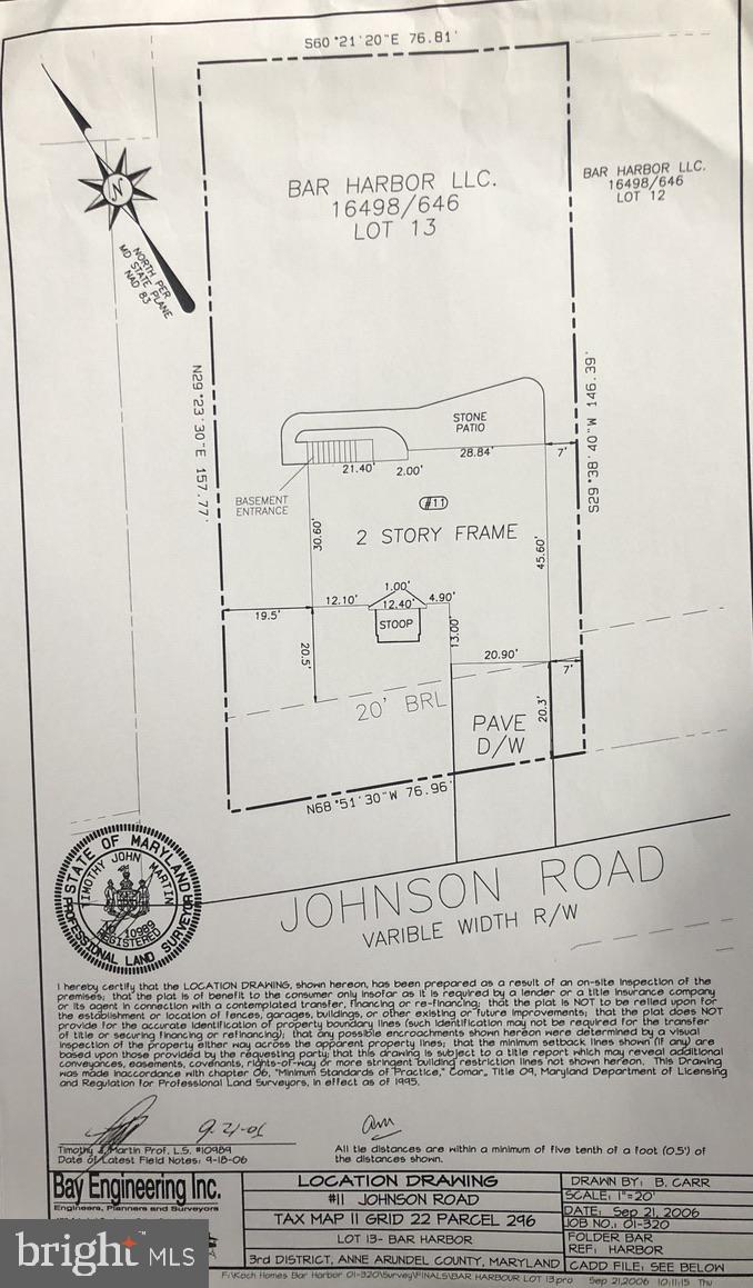 11 Johnson Road Pasadena, MD 21122 - Photo 56 of 56 Location Drawling of 11 Johnson Road