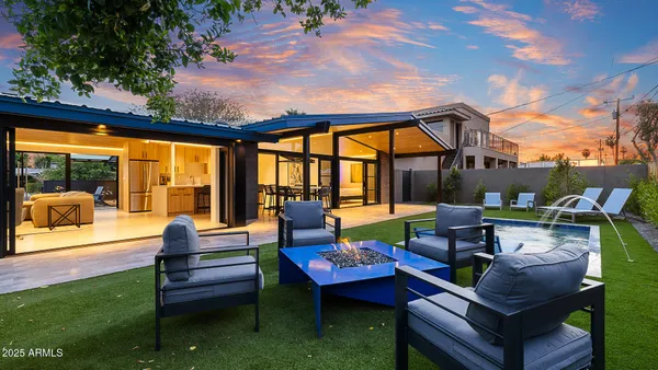 a outdoor space with patio the couches and a table