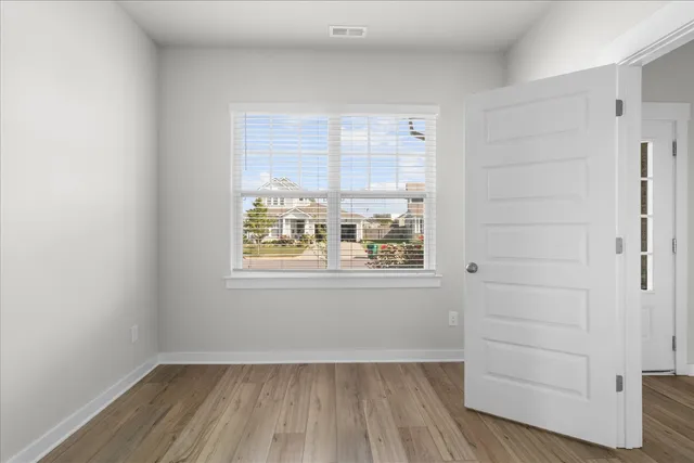 an empty room with a window