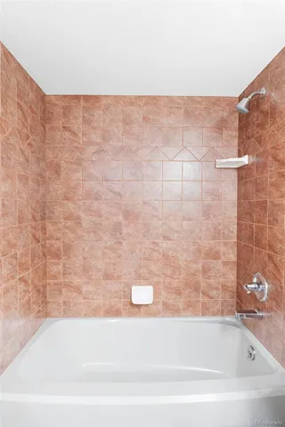 a bathroom with a bathtub