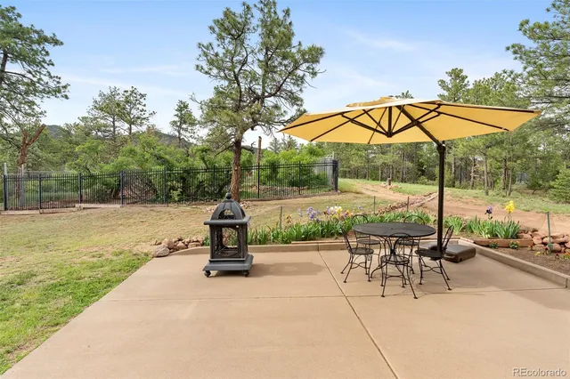 a view of a park with slide