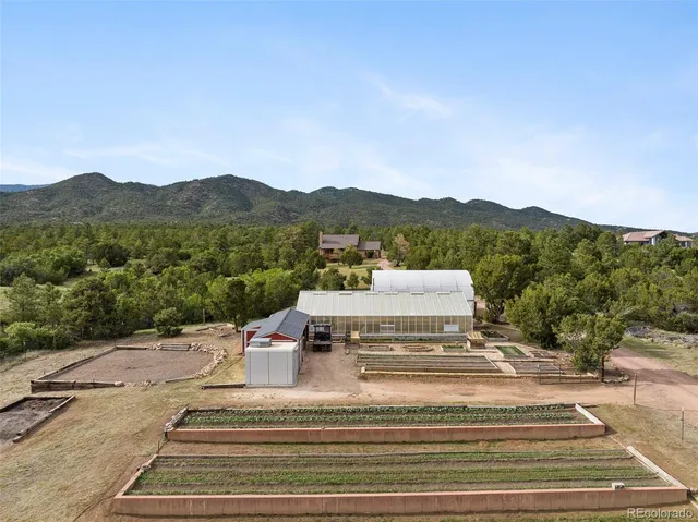 a view of a house with a mountain