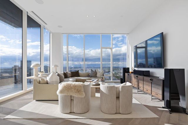 a kitchen with counter top space and furniture