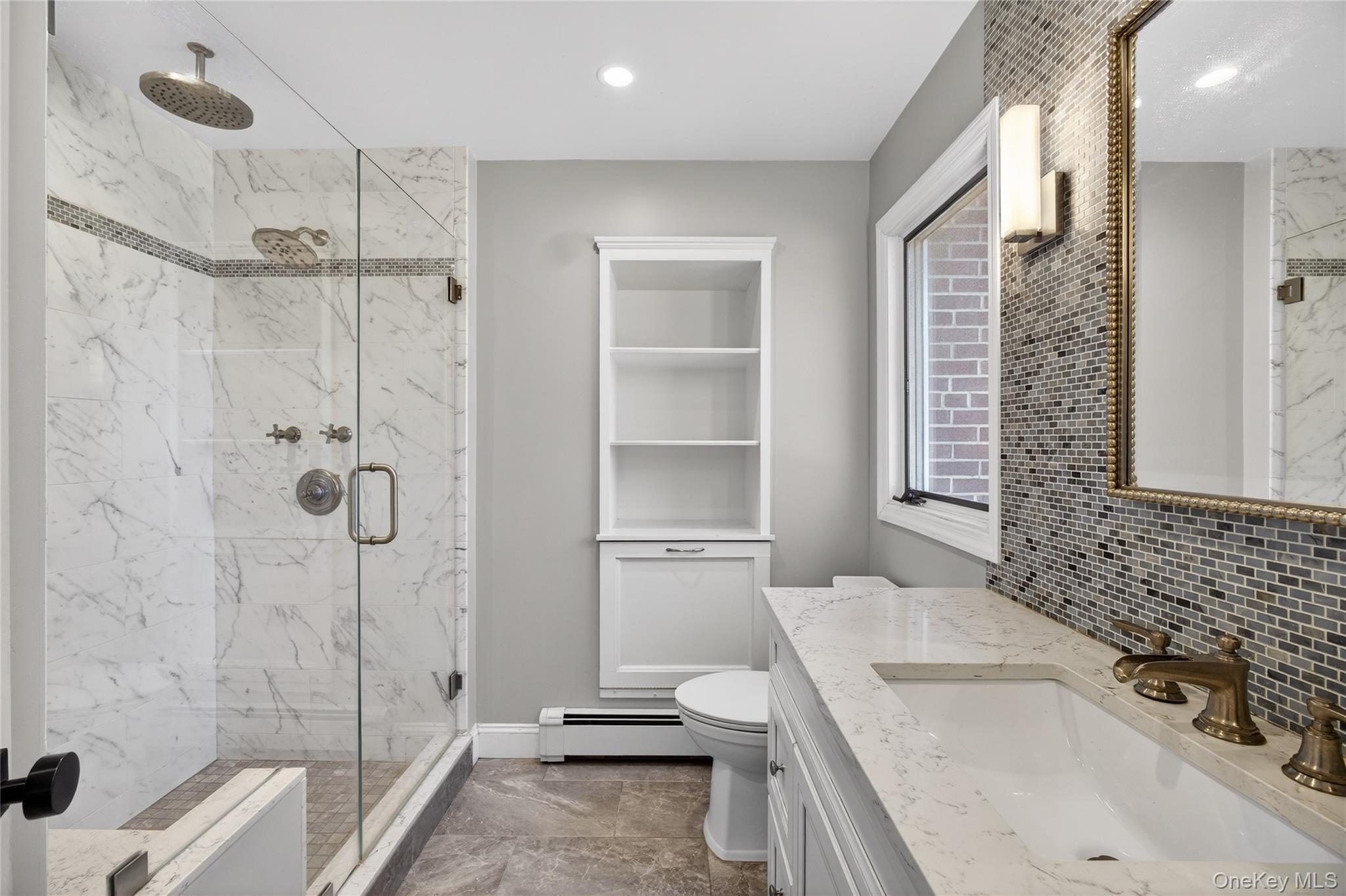 80 Ridgeview Drive Pleasantville, NY 10570 - Photo 22 of 45 Tastefully updated primary Bathroom with a generous shower and storage