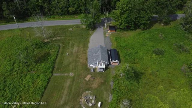 a aerial view of a garden