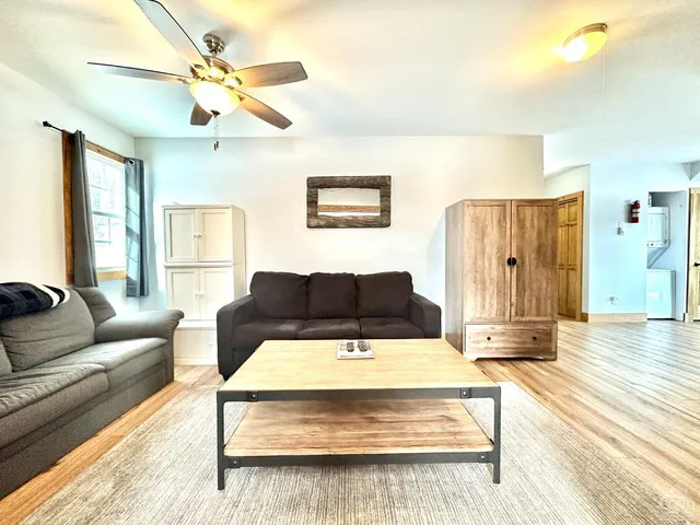 a living room with furniture