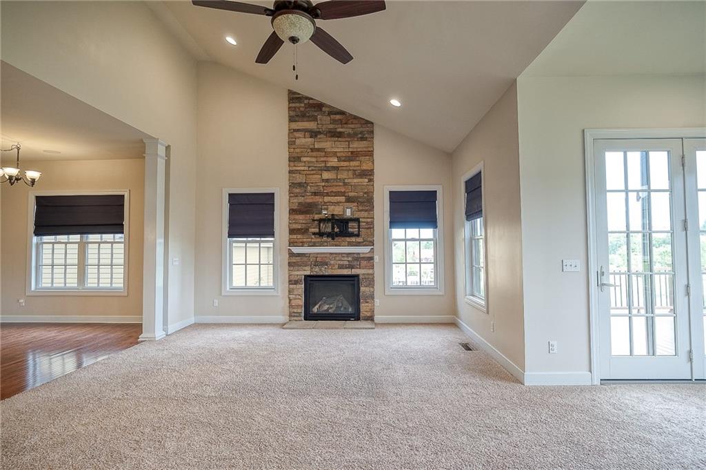 180 Seneca Place Mars, PA 16046 - Photo 15 of 42 Family Room with floor to ceiling Gas stone fireplace