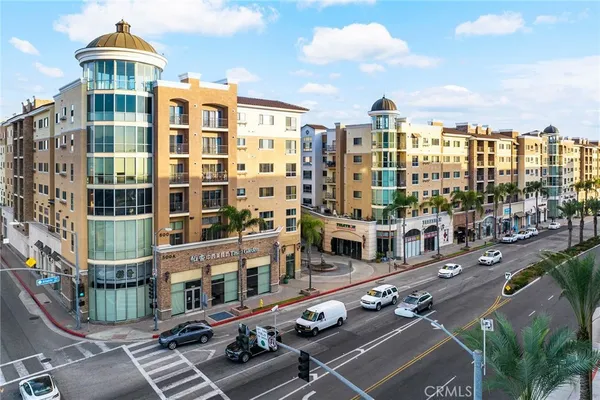 a view of a city that has tall buildings