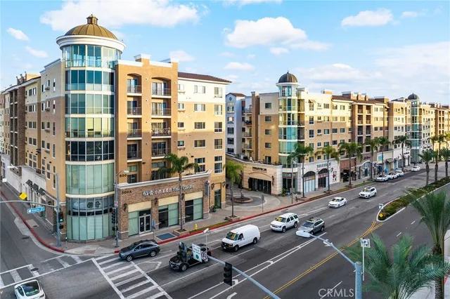 a view of a city that has tall buildings