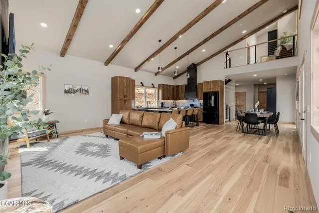 a living room with furniture