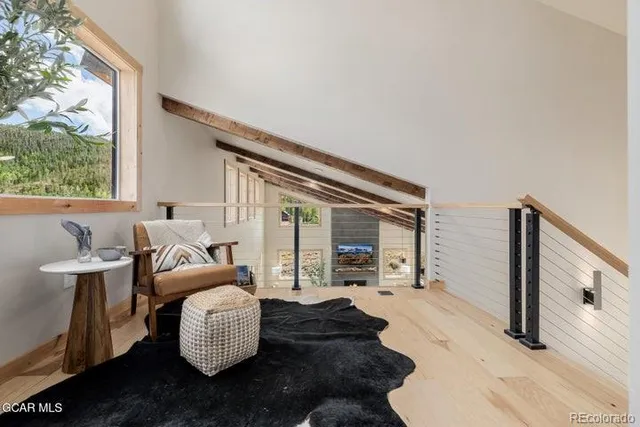 a living room with furniture