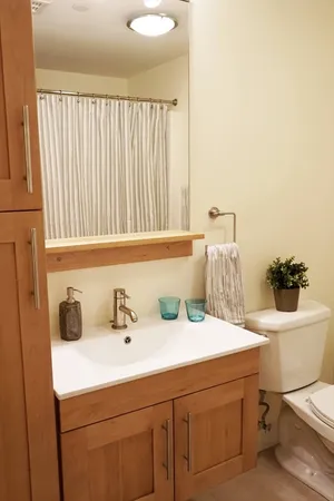 a bathroom with a sink and a toilet