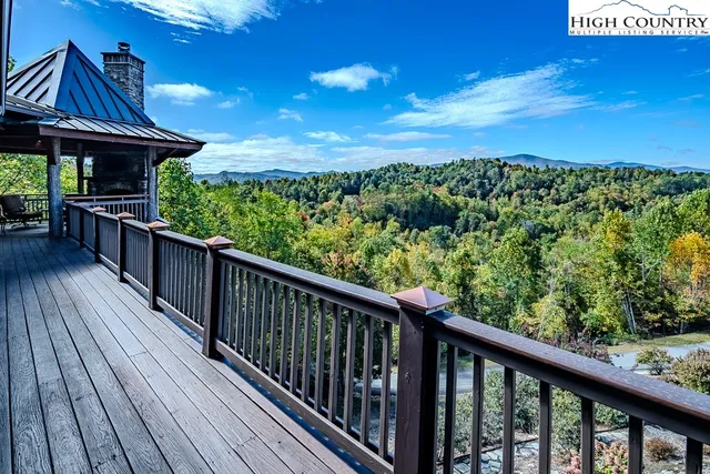 a balcony with an outdoor space