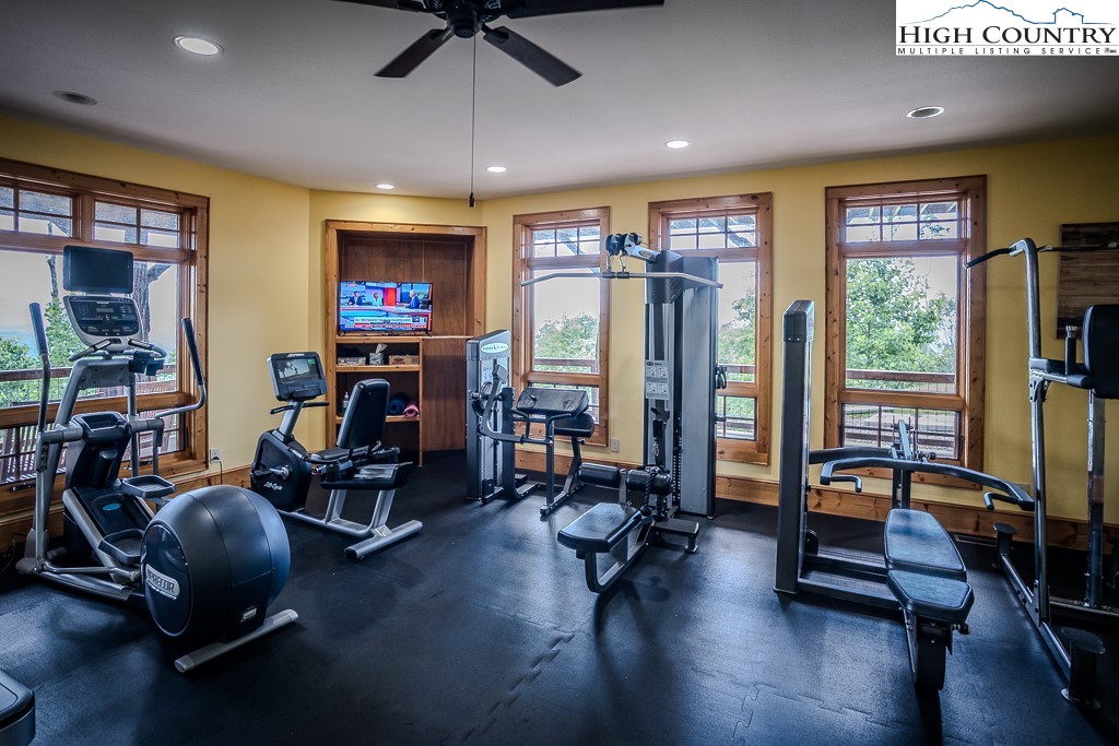 236 Stack Rock Road Elk Park, NC 28622 - Photo 40 of 50 a view of a room with gym equipment