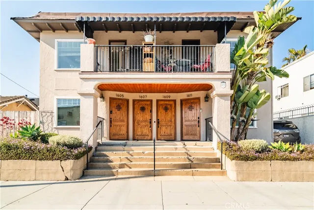 a view of a building with a window