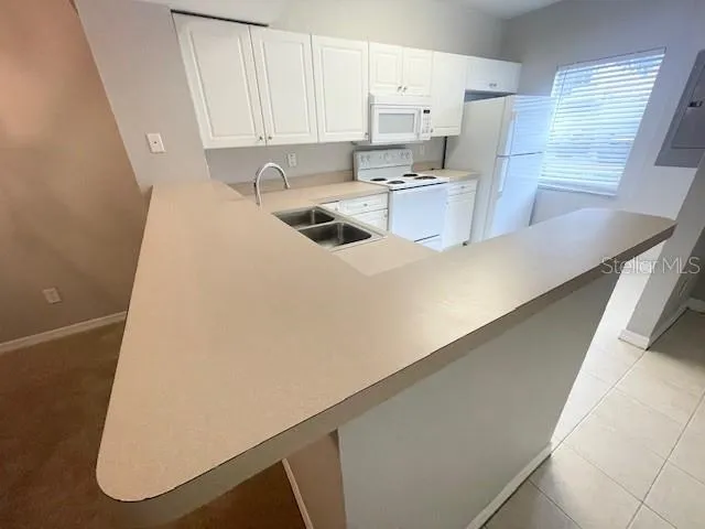 a kitchen with a sink a stove and a refrigerator