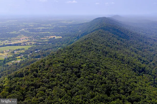an aerial view of residential house and green space